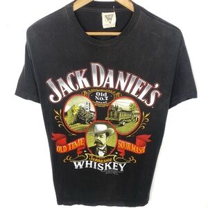 Vintage 1989 Jack Daniels Tennessee Whiskey Faded Black Single Stitch T Shirt L
